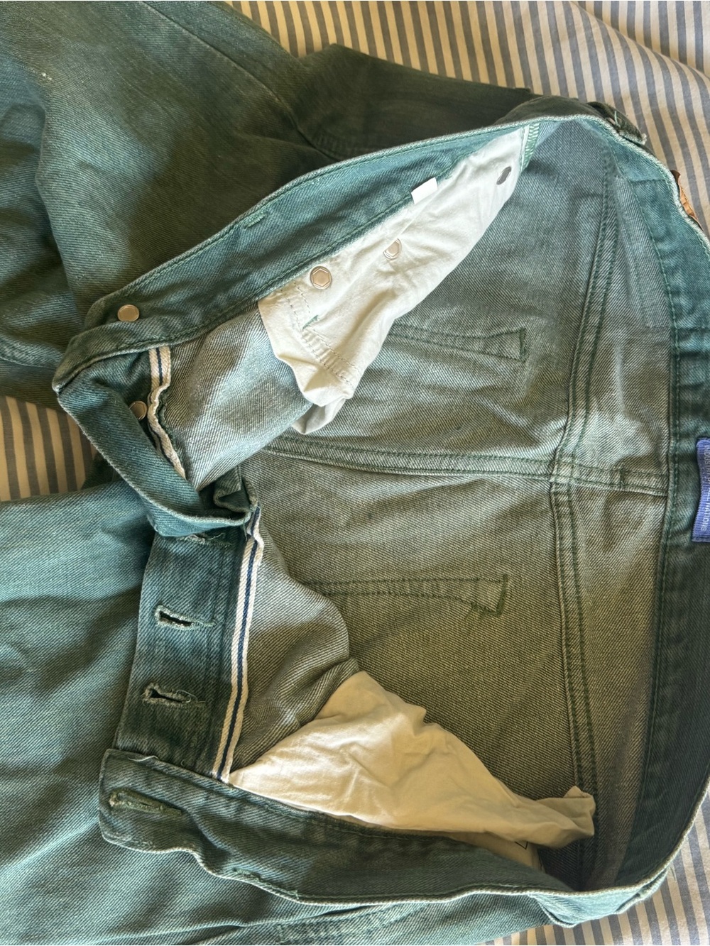 Industry of all nations - Slim Straight Men’s Jeans in Green - Picture 9 of 9